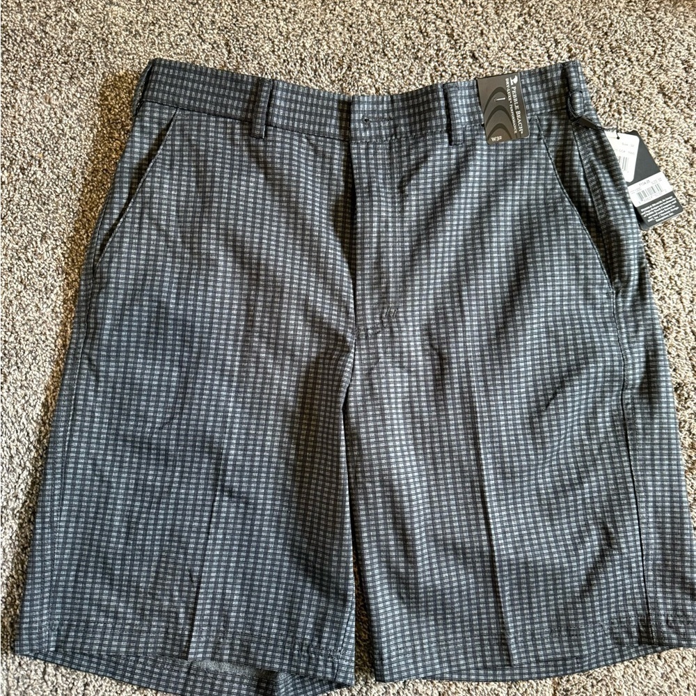 Pebble Beach Black Flat Front Golf Shorts